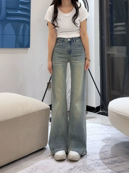 ハイウエストストレートスリムデニム