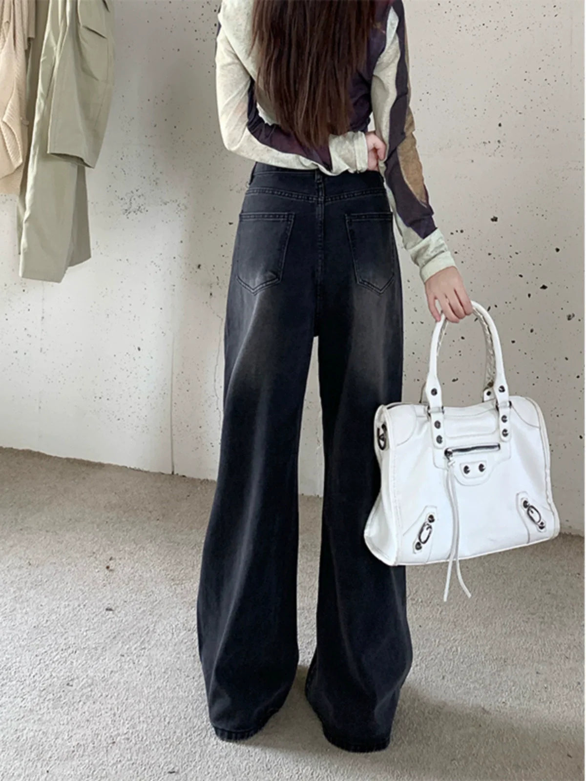 ローライズウォッシュワイドデニム